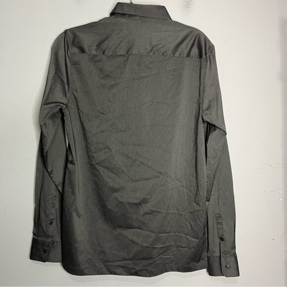 Zara Regular Fit Long Sleeve Pullover 1/4 Zip Grey Shirt, size S - Picture 9 of 14